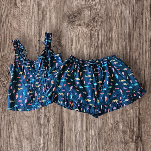 NWT Free People Ellia Printed Set in Navy - Picture 6 of 7